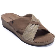 Sandalia Para Mujer Cuero Prese Café Hush Puppies