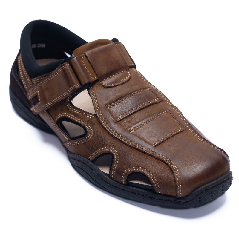 Sandalia-Para-Hombre-Cuero-Relax-Marron-Hush-Puppies