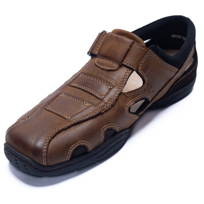 Sandalia-Para-Hombre-Cuero-Relax-Marron-Hush-Puppies