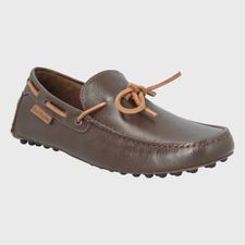 Mocasin Para Hombre Cuero Oley  Café Hush Puppies