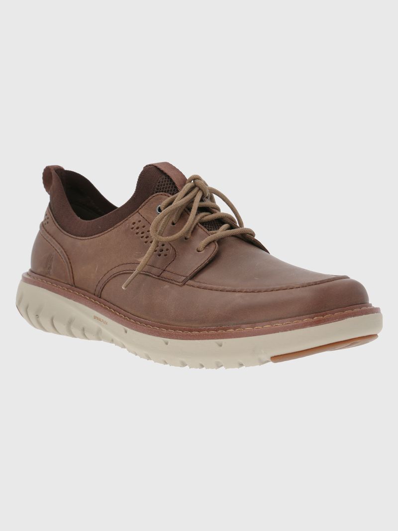 Zapatilla-Para-Hombre-Cuero-Poliester-Smart-Laceup-Cafe-Oscuro-Hush-Puppies