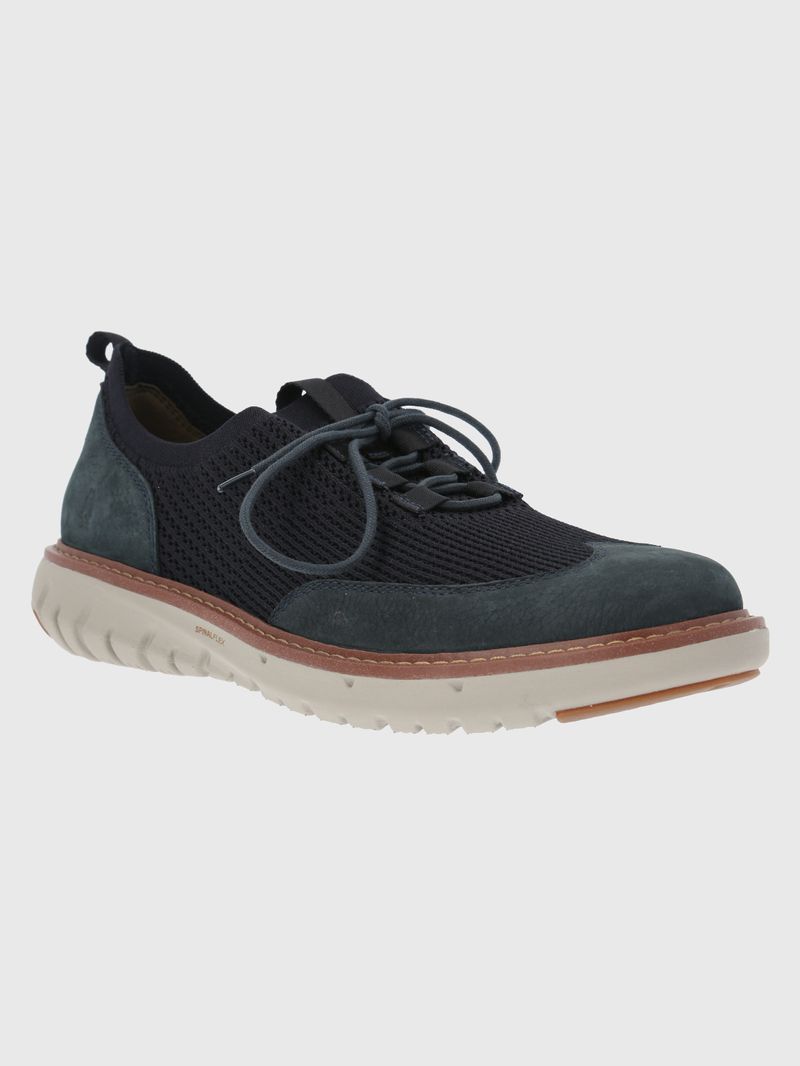 Zapatilla-Para-Hombre-Poliester--Cuero-Smart-Knit-Lace-Azul-Hush-Puppies