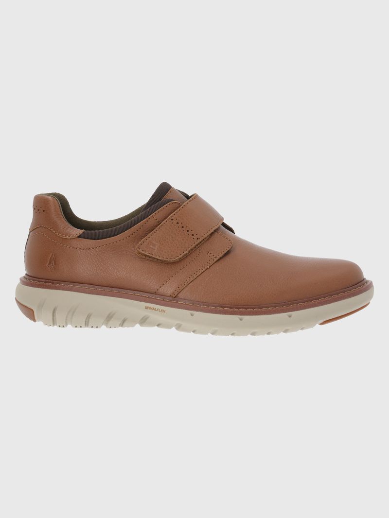 Zapatilla-Para-Hombre-Cuero-Poliester-Smart-Velcro-Cafe-Claro-Hush-Puppies