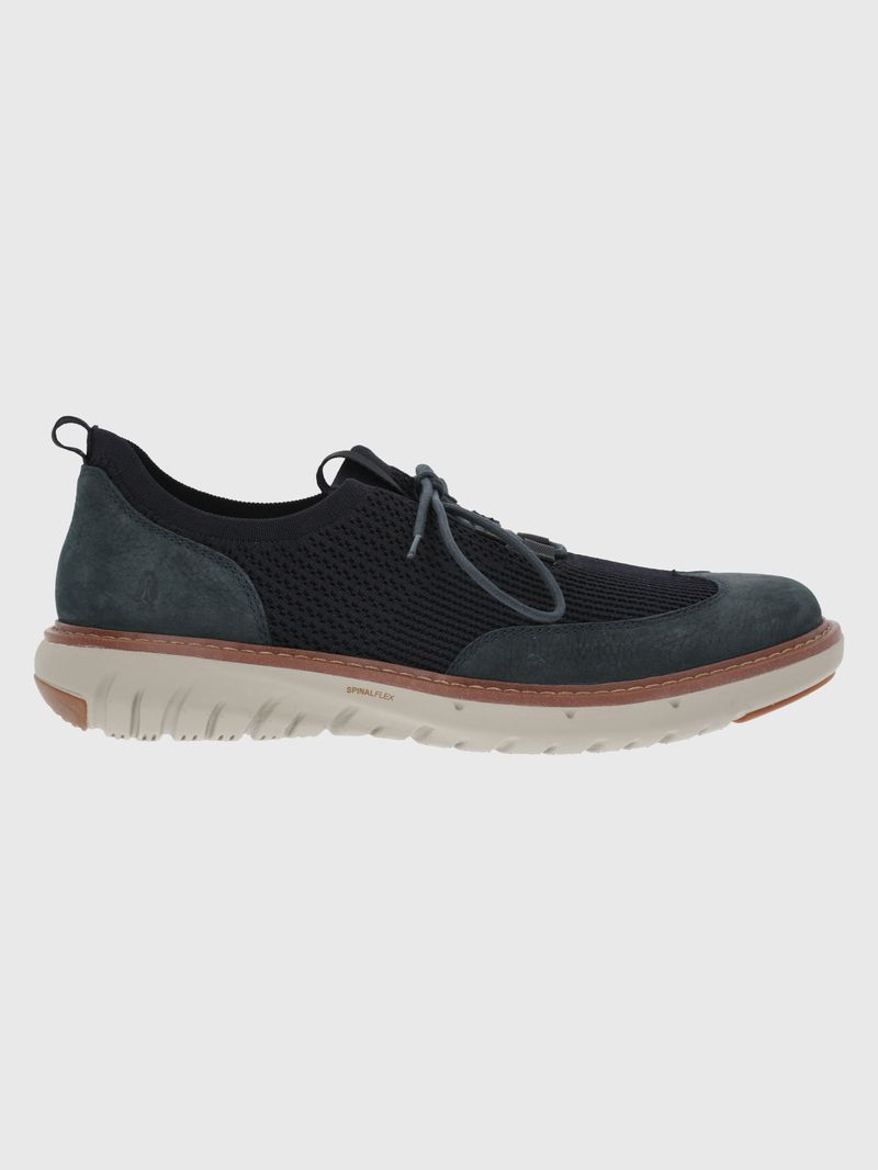 Zapatilla-Para-Hombre-Poliester--Cuero-Smart-Knit-Lace-Azul-Hush-Puppies