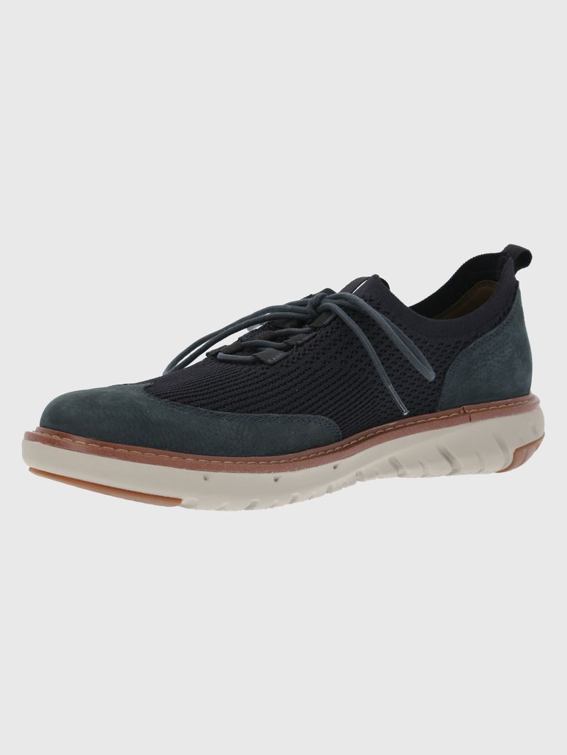 Zapatilla-Para-Hombre-Poliester--Cuero-Smart-Knit-Lace-Azul-Hush-Puppies
