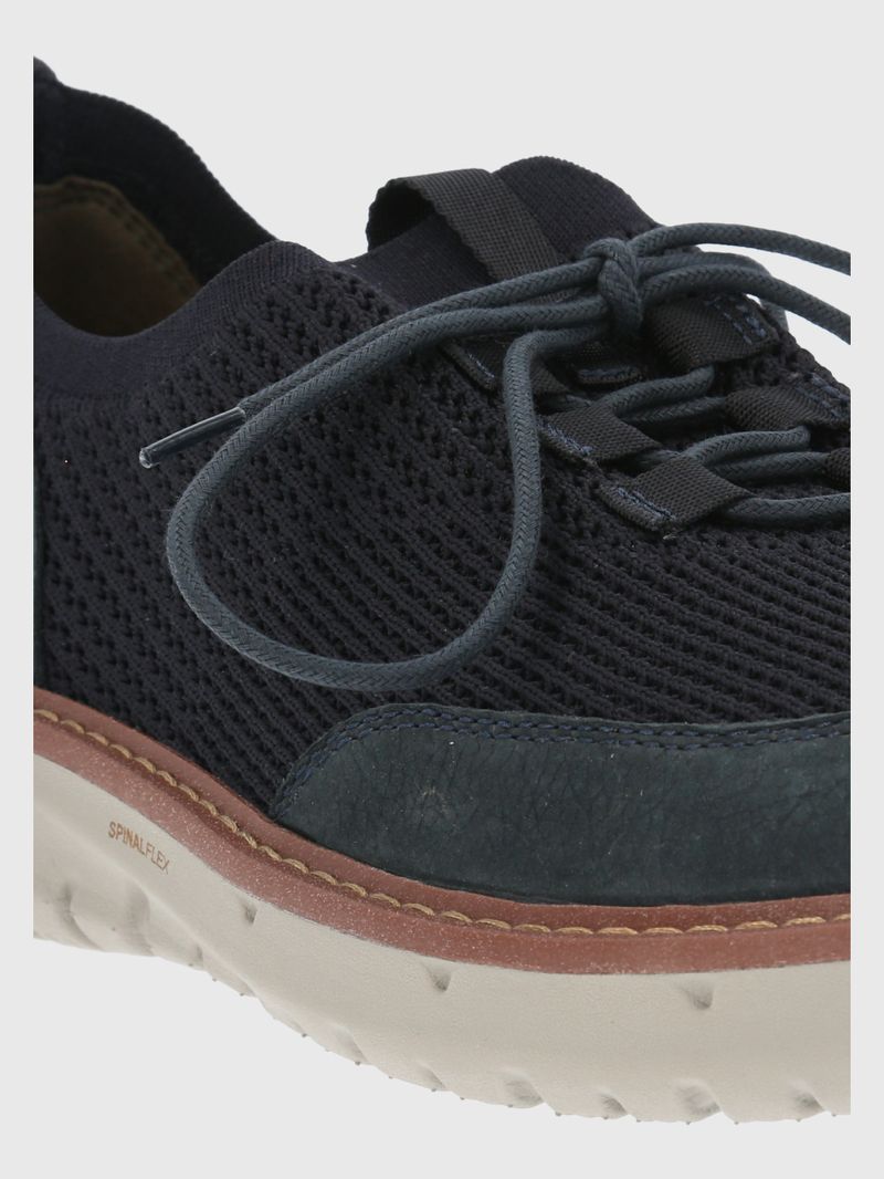 Zapatilla-Para-Hombre-Poliester--Cuero-Smart-Knit-Lace-Azul-Hush-Puppies