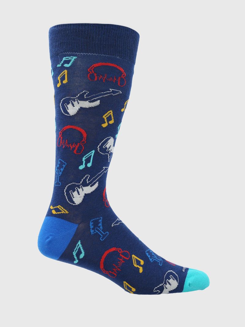 Media-Para-Hombre-Algodon-Elastano-Music-Navy-Hushpuppies