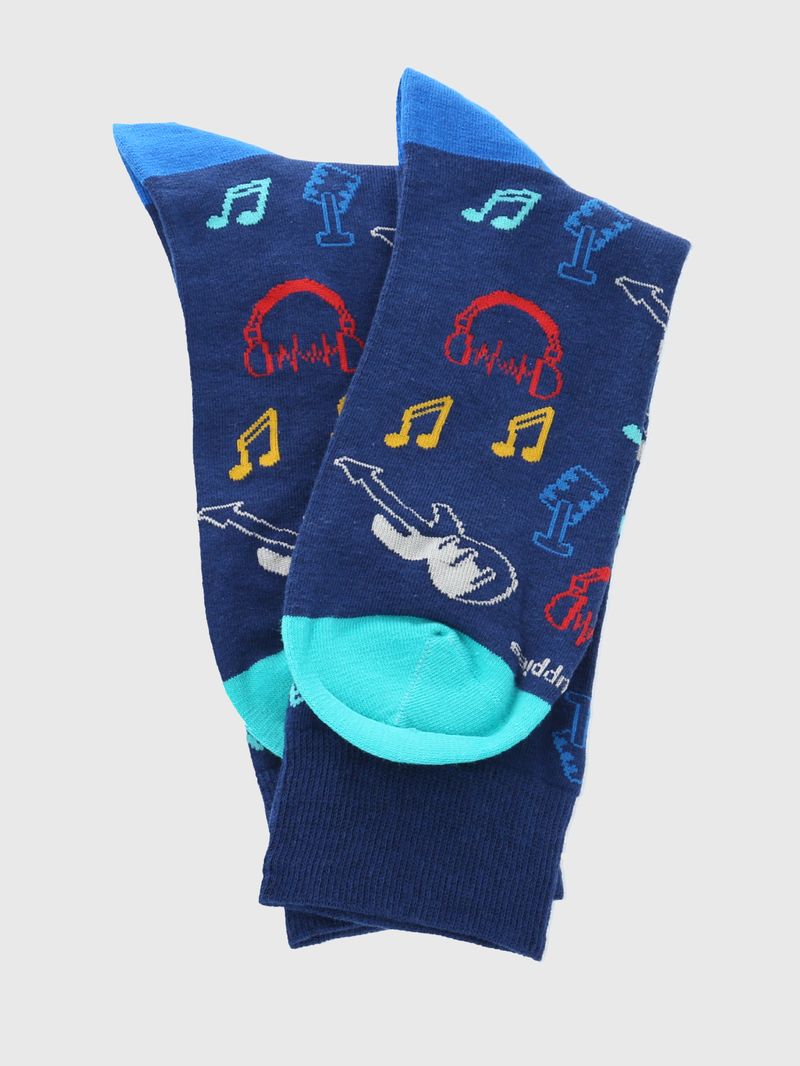 Media-Para-Hombre-Algodon-Elastano-Music-Navy-Hushpuppies