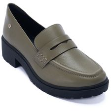 Mocasín Para Mujer Cuero Alma Verde Oliva Hush Puppies