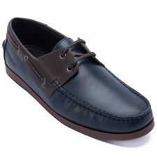 Mocasín Para Hombre Cuero Yatch Azul Hush Puppies