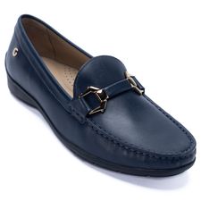 Mocasín Para Mujer Cuero Natalia Azul Hush Puppies