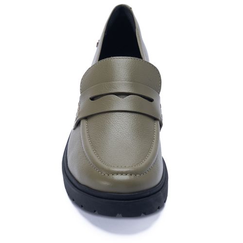 Mocasín Para Mujer Cuero Alma Verde Oliva Hush Puppies