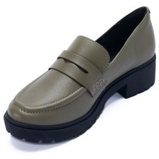 Mocasín Para Mujer Cuero Alma Verde Oliva Hush Puppies