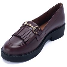 Mocasín Para Mujer Cuero Madson I Guinda Hush Puppies