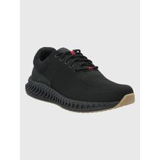 Zapatilla Para Hombre Cuero/Poliéster Spinal Knit Lace Negro Hush Puppies
