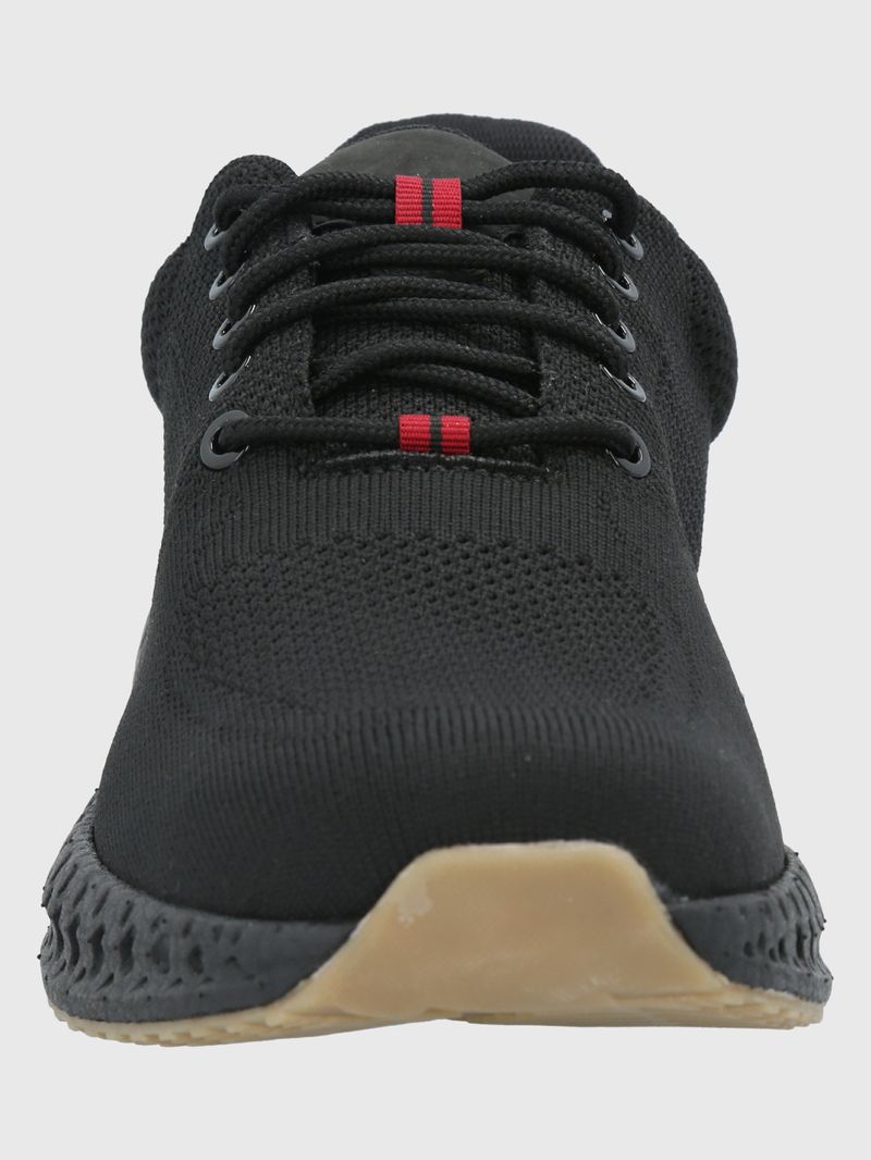 Zapatilla-Para-Hombre-Cuero-Poliester-Spinal-Knit-Lace-Negro-Hush-Puppies