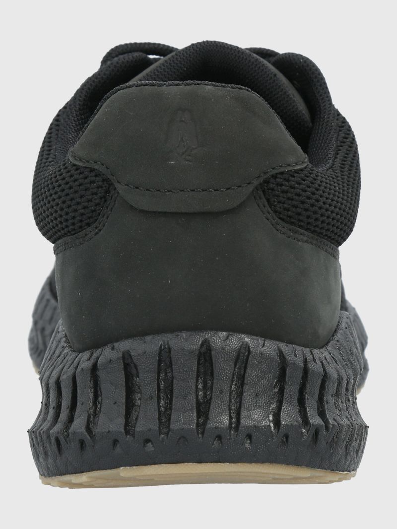 Zapatilla-Para-Hombre-Cuero-Poliester-Spinal-Knit-Lace-Negro-Hush-Puppies
