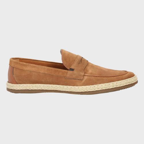 Mocasin Para Hombre Cuero Montella  Café Hush Puppies