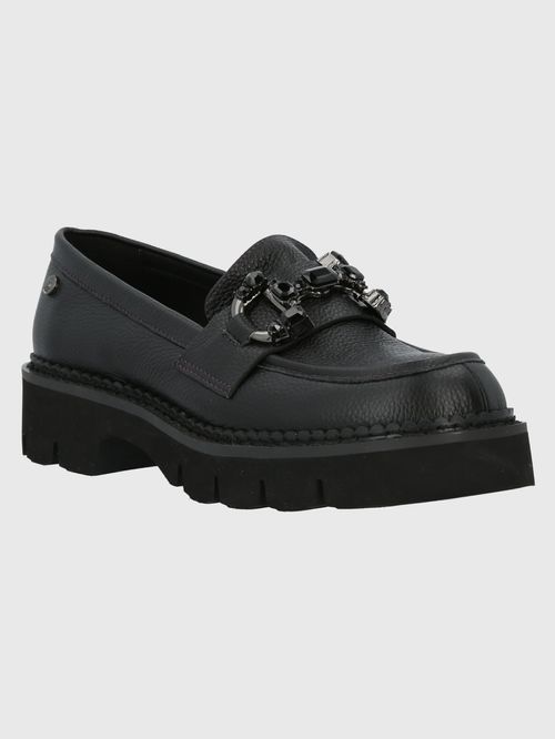 Mocasín Para Mujer Cuero Salone Negro Hush Puppies