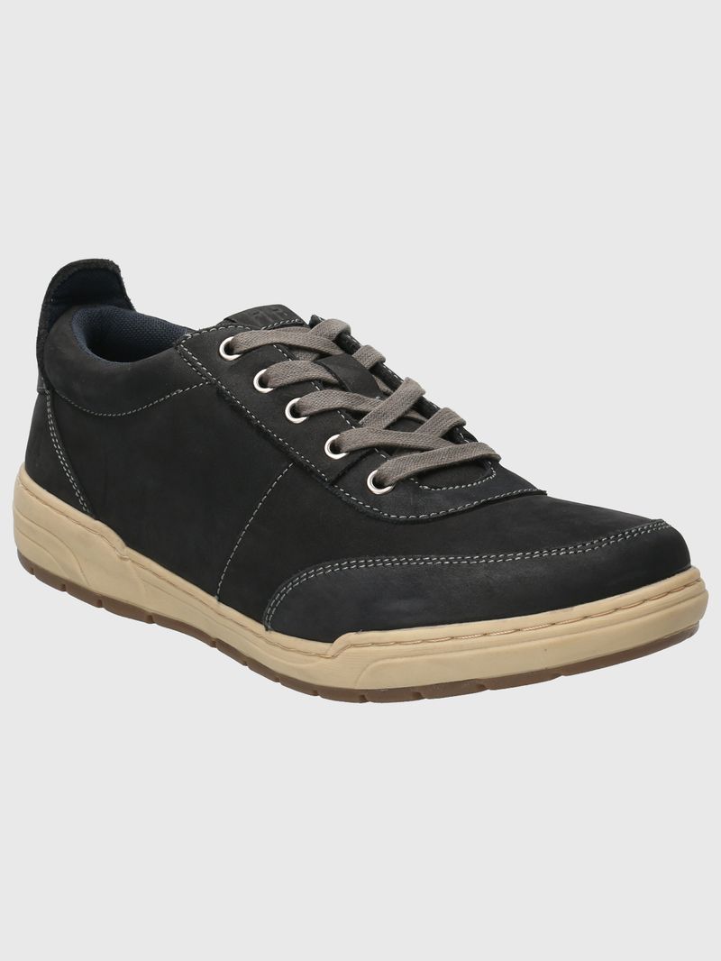 Zapatilla-Para-Hombre-Cuero-Draper-Gris-Oscuro-Hush-Puppies
