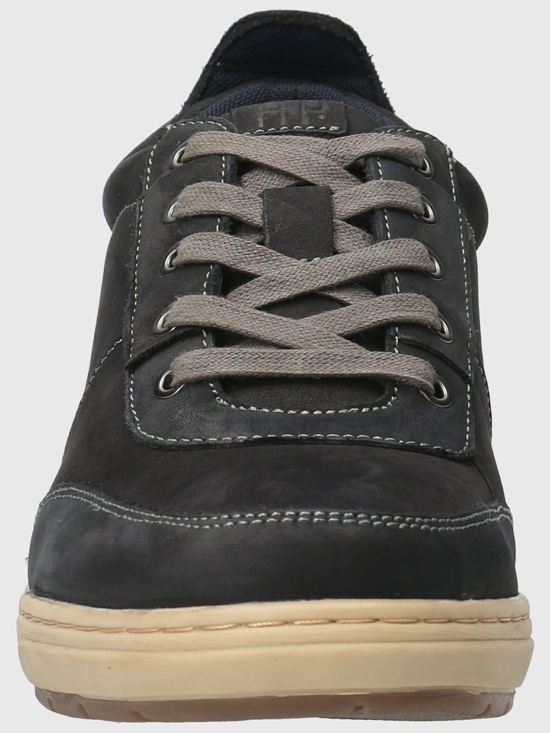 Zapatilla-Para-Hombre-Cuero-Draper-Gris-Oscuro-Hush-Puppies