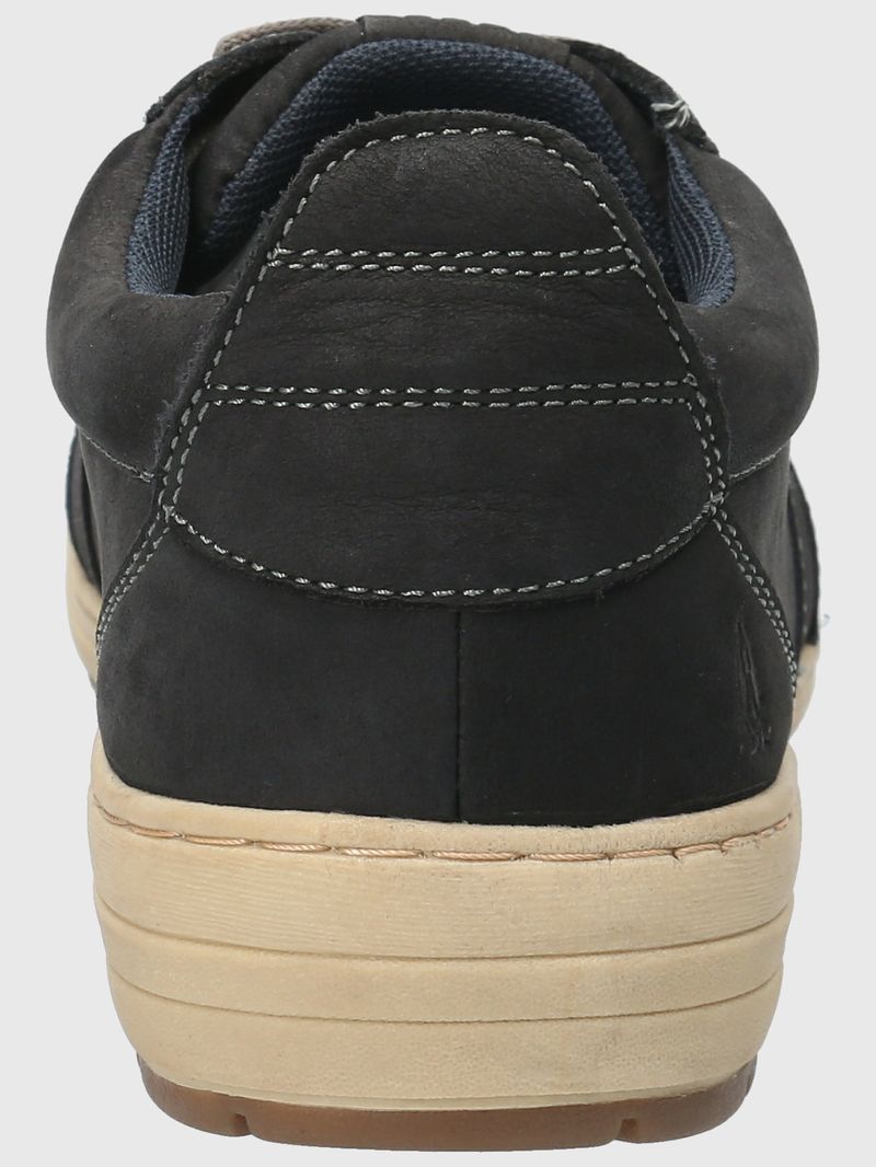Zapatilla-Para-Hombre-Cuero-Draper-Gris-Oscuro-Hush-Puppies