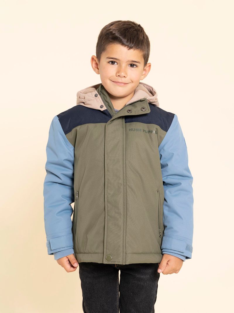 Casaca-Para-Niño-Poliester-Waterproof
-Silvestre-Verde-Hush-Puppies-Kids