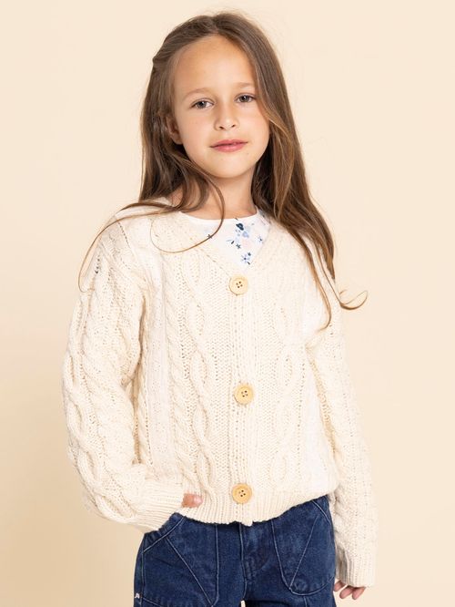 Chompa Para Niña Tejido Elena Blanco Hush Puppies Kids