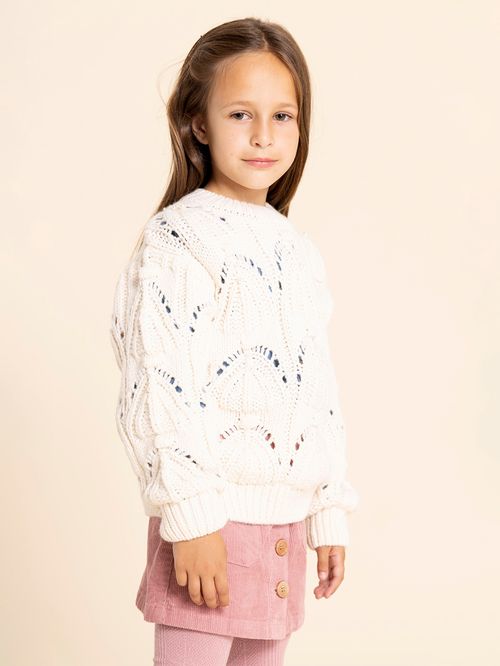 Chompa Para Niña Tejido Lucia Blanco Hush Puppies Kids