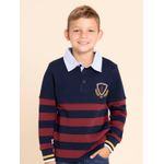 Polo-Manga-Larga-Para-Niño-Algodon-Chester-Navy-Hush-Puppies-Kids
