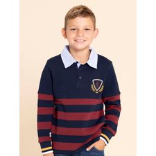 Polo Manga Larga Para Niño Algodón Chester Navy Hush Puppies Kids