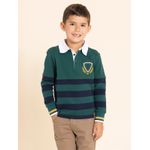 Polo-Manga-Larga-Para-Niño-Algodon-Chester-Verde-Hush-Puppies-Kids