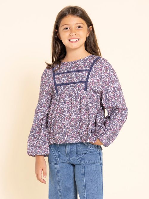 Blusa Para Niña Algodón Amapola Azul Hush Puppies Kids