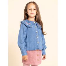 Blusa Para Niña Algodón Tencel Matilda denim Oscuro Hush Puppies Kids