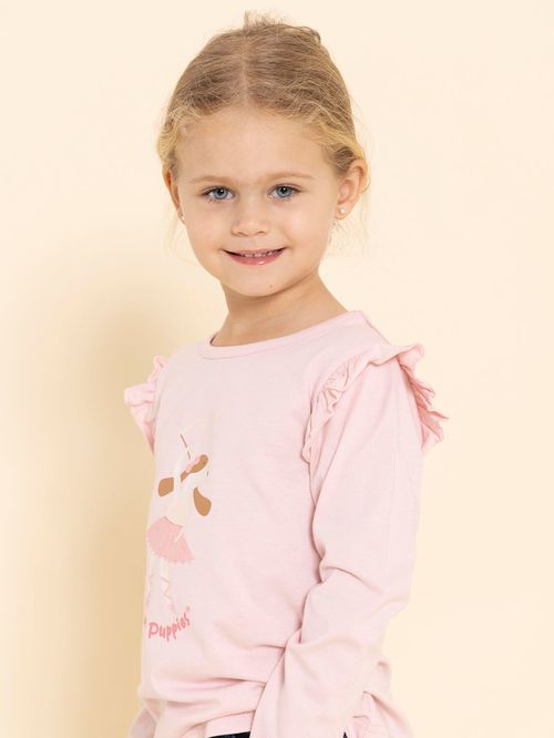 Polo Manga Larga Para Niña Algodón Reciclado Imagine Rosado Hush Puppies Kids
