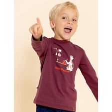 Polo Manga Larga Para Niño Algodón Reciclado Imagine Burdeo Hush Puppies Kids