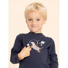 Polo Manga Larga Para Niño Algodón Reciclado Imagine Azul Hush Puppies Kids