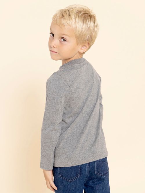Polo Manga Larga Para Niño Algodón Reciclado Imagine Gris Hush Puppies Kids