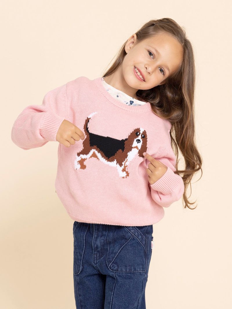 Chompa-Para-Niña-Algodon-Basset-Rosado-Hush-Puppies-Kids
