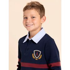 Polo Manga Larga Para Niño Algodón Chester Navy Hush Puppies Kids