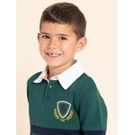 Polo-Manga-Larga-Para-Niño-Algodon-Chester-Verde-Hush-Puppies-Kids