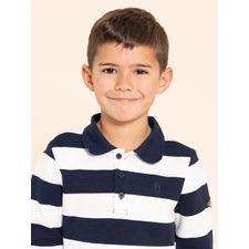 Polo Manga Larga Para Niño Algodón Roger Azul Hush Puppies Kids