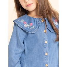 Blusa Para Niña Algodón Tencel Matilda denim Oscuro Hush Puppies Kids