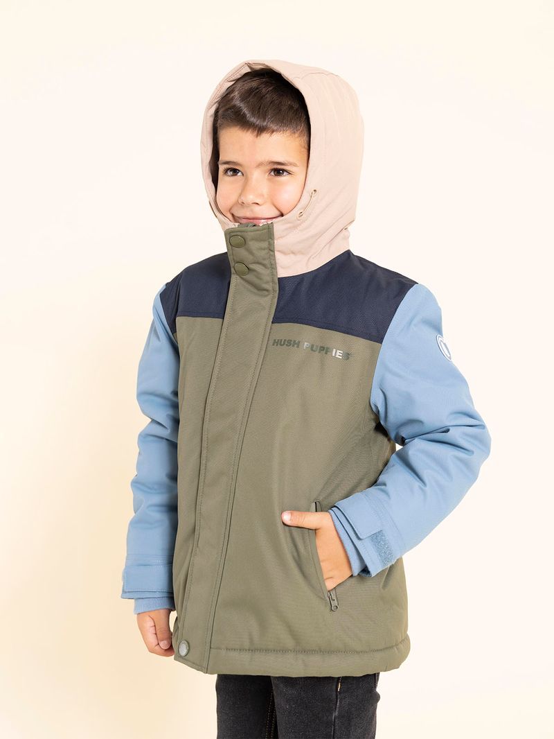 Casaca-Para-Niño-Poliester-Waterproof
-Silvestre-Verde-Hush-Puppies-Kids