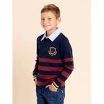 Polo-Manga-Larga-Para-Niño-Algodon-Chester-Navy-Hush-Puppies-Kids