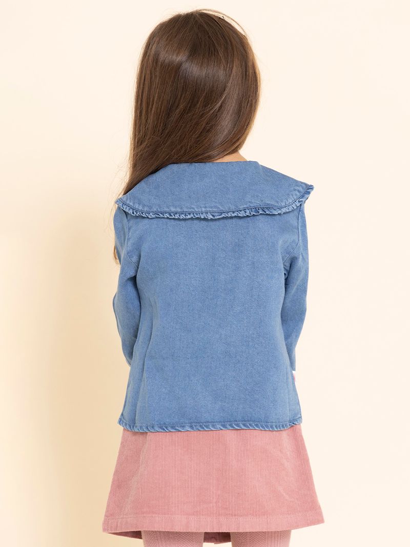 Blusa-Para-Niña-Algodon-Tencel-Matilda-denim-Oscuro-Hush-Puppies-Kids