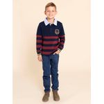 Polo-Manga-Larga-Para-Niño-Algodon-Chester-Navy-Hush-Puppies-Kids
