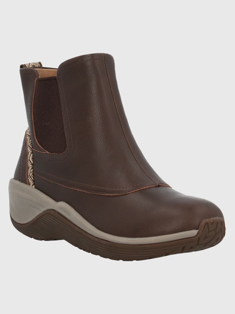Botin-Para-Mujer-Cuero-Spinal-Rug-Chelsea-Marron-Oscuro-Hush-Puppies