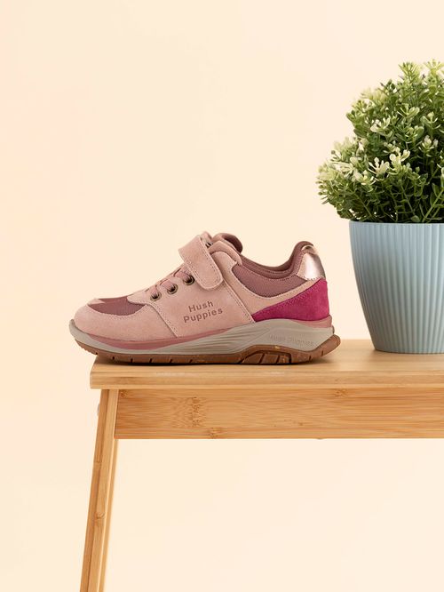 Zapatilla Para Niña Cuero Bambus Rosado Hush Puppies