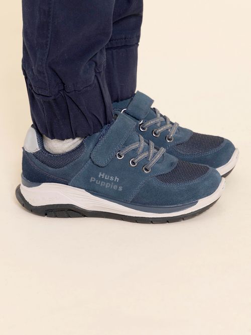 Zapatilla Para Niño Cuero Bambus Azul Hush Puppies